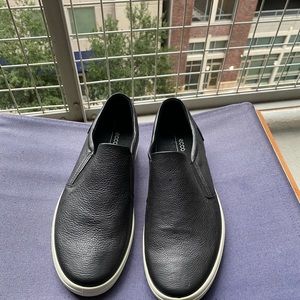 Ecco Soft 7 Black Cow Leather Casual Slip-On Sneakers, size 47 men’s 13-13.5